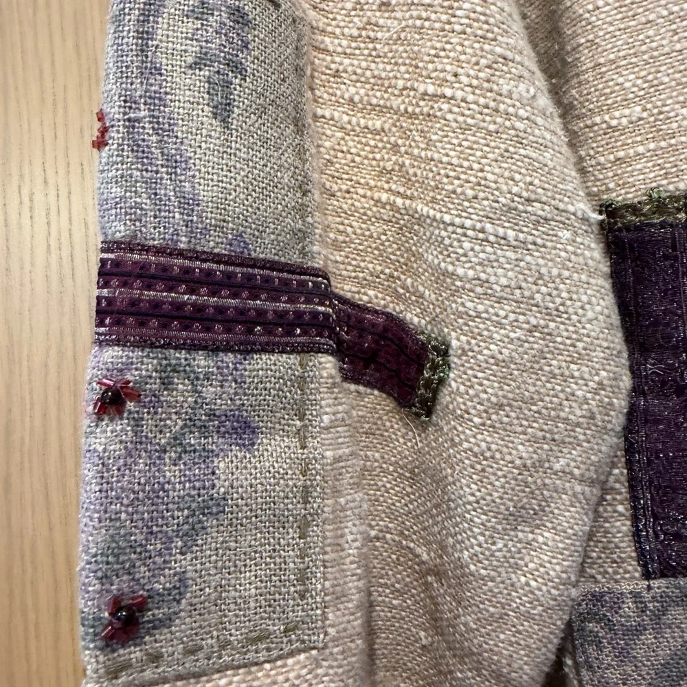 Vintage Flashback Cotton Mixed Material Chunky Button Down Jacket / medium
